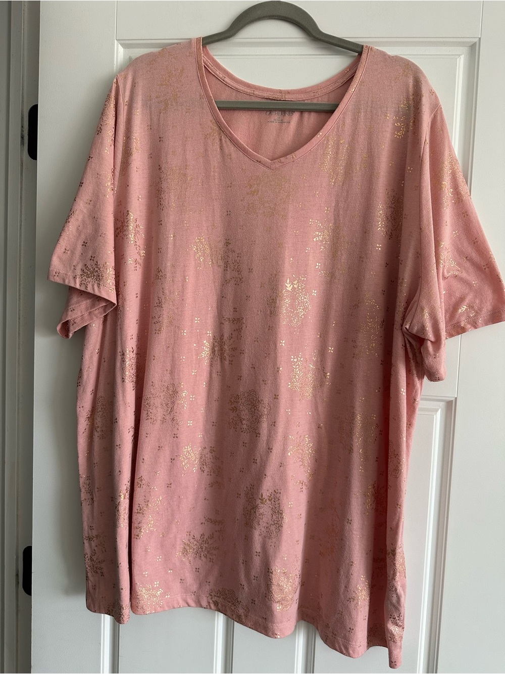 Catherines plus size 3X Dusty Rose Tee with Rose Gold Foil Detail
